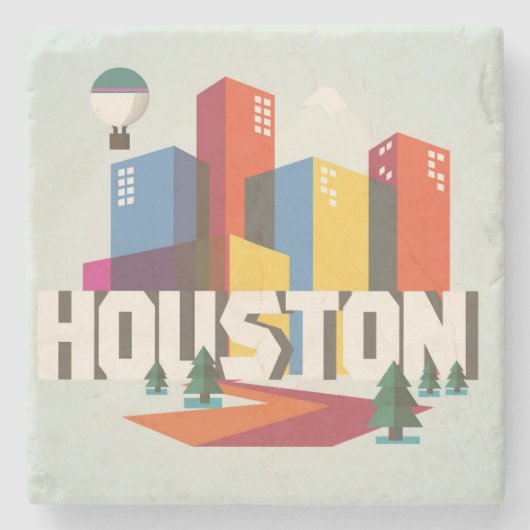 Houston, Texas | Cityscape Design Stenen Onderzetter (Voorkant)