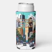 Houston, Texas Downtown Uitzicht Abstracte kunst (Seltzer Achterkant)