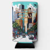 Houston, Texas Downtown Uitzicht Abstracte kunst (Achterkant)