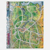 Houston Texas Fun Map Fleece Deken (Voorkant)
