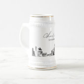 Houston Texas gepersonaliseerde skyline Bierpul (Voorkant links)