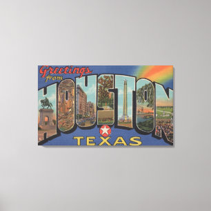 Houston, Texas — grote letterscènes Canvas Afdruk