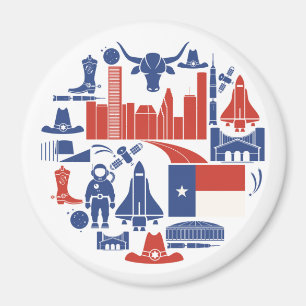 Houston Texas Icons Magneet
