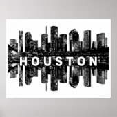 Houston, Texas in black ink Poster (Devant)