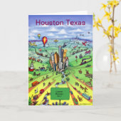 Houston Texas Kaart (Gele Bloem)