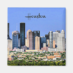 Houston, Texas landschappelijk stadsgezicht foto Magneet