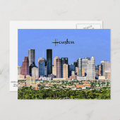 Houston, Texas landschapsfoto van de stad Briefkaart (Voorkant / Achterkant)