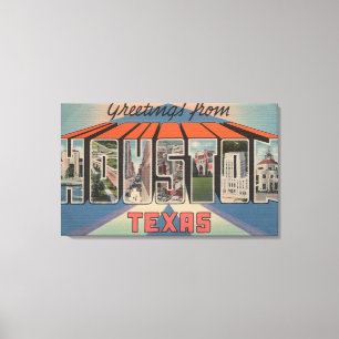 Houston, Texas - Large Letter Scenes 3 Canvas Afdruk