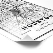 Houston - Texas Ligth City Map Foto Afdruk (Hoek)