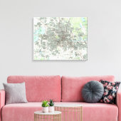 Houston Texas Map (1992) Canvas Afdruk (Insitu (Woonkamer))