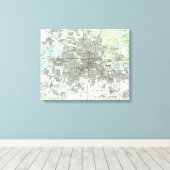 Houston Texas Map (1992) Canvas Afdruk (Insitu (Houten vloer))