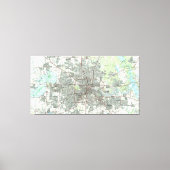 Houston Texas Map (1992) Canvas Afdruk (Voorkant)