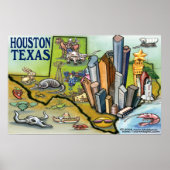 Houston TEXAS Map Poster (Voorkant)
