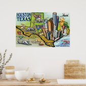 Houston TEXAS Map Poster (Keuken)