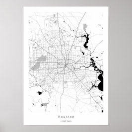 Houston Texas Modern Minimal City Map Poster