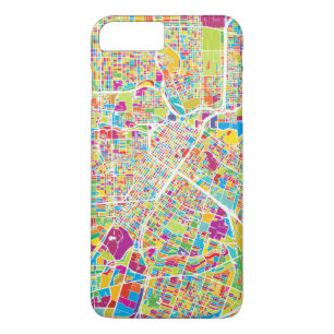 Houston, Texas Neon Kaart iPhone 8 Plus / 7 Plus Hoesje