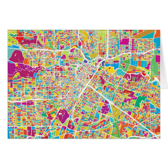 Houston, Texas | Neon Map (Voorkant Horizontaal)