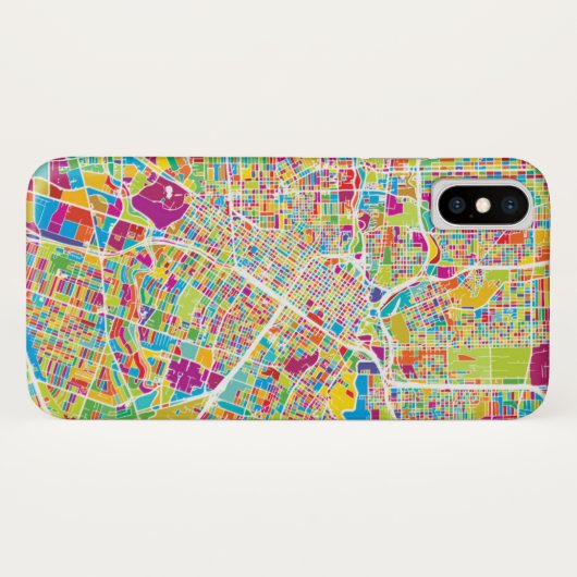 Houston, Texas | Neon Map Case-Mate iPhone Case (Achterkant (horizontaal))