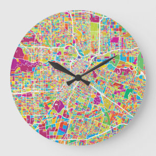 Houston, Texas Neon Map Grote Klok