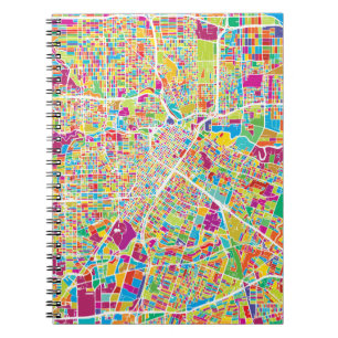 Houston, Texas Neon Map Notitieboek