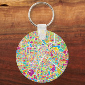 Houston, Texas | Neon Map Sleutelhanger (Voorkant)