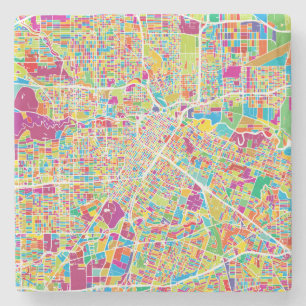 Houston, Texas Neon Map Stenen Onderzetter