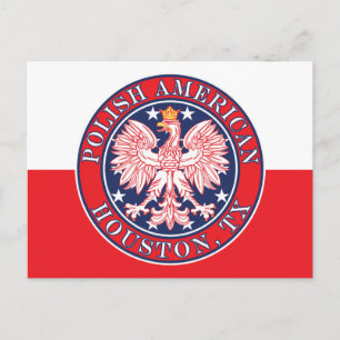 Houston Texas Poolse Amerikaanse adelaar Briefkaart