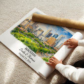 Houston Texas Poster, Aquarel, Op Maat Poster