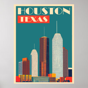 Houston, Texas, Reizen Poster
