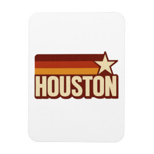 Houston Texas Retro Star Design Magneet