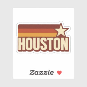 Houston Texas Retro Star Design Sticker