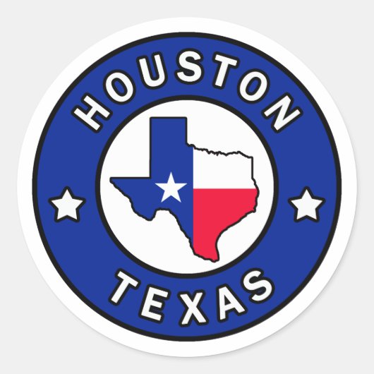 Houston Texas Ronde Sticker (Voorkant)
