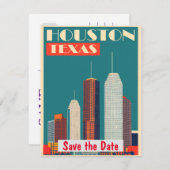 Houston, Texas Save The Date (Voorkant / Achterkant)
