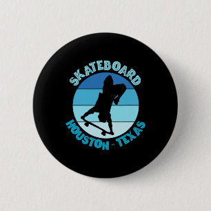 Houston Texas Skateboarder Urn Skateboarden Ronde Button 5,7 Cm