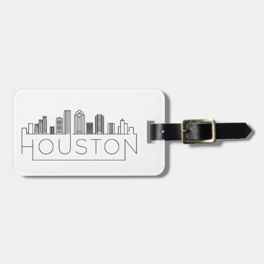 Houston, Texas Skyline Bagagelabel (Voorkant horizontaal)