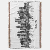 Houston Texas Skyline BW Deken (Voorkant Verticaal)
