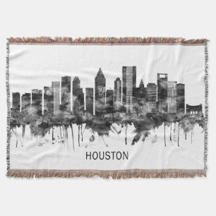 Houston Texas Skyline BW Deken
