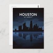 Houston Texas: Skyline By Night Briefkaart (Voorkant / Achterkant)