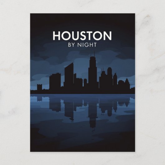 Houston Texas: Skyline By Night Briefkaart (Voorkant)