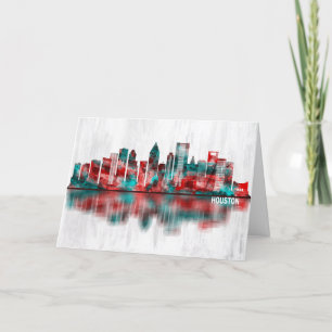 Houston Texas Skyline Feestdagen Kaart