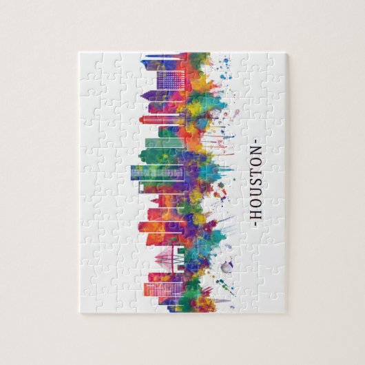 Houston Texas Skyline Legpuzzel (Verticaal)