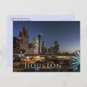 Houston, Texas Skyline, Nachtverlichting Briefkaart (Voorkant / Achterkant)