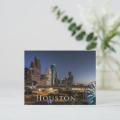 Houston, Texas Skyline, Nachtverlichting Briefkaart (Staand voorkant)