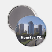Houston Texas Skyline (Panoramisch) Magneet (Voorkant / Achterkant)