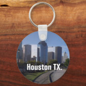 Houston Texas Skyline (Panoramisch) Sleutelhanger (Voorkant)