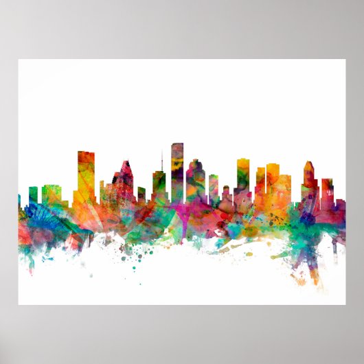 Houston Texas Skyline Poster (Voorkant)