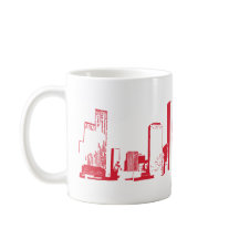 Houston, Texas Skyline, Rood - Line Art