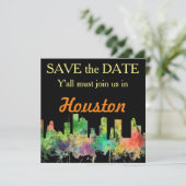 HOUSTON TEXAS SKYLINE SP - SAVE THE DATE (Staand voorkant)