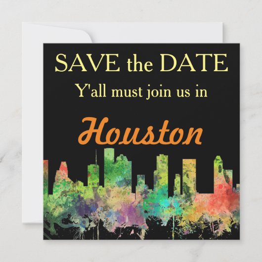 HOUSTON TEXAS SKYLINE SP - SAVE THE DATE (Voorkant)