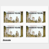 Houston Texas Skyline Stickers (Vel)